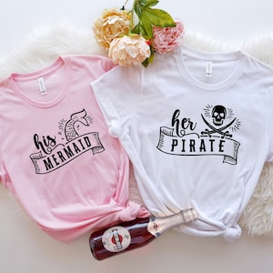His Pirate Her Mermaid,Cruise Holiday Shirts,Couple Tees,Funny Couple Tees,Cruise Couple Matching Shirts,Cruise Couple Shirts