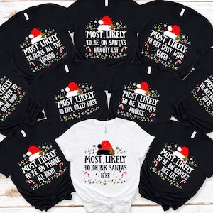 100 Quotes Most Likely to Christmas Shirts, Family Matching Christmas Shirt, Funny Christmas Family Shirt, Christmas Gift, Matching Pajamas