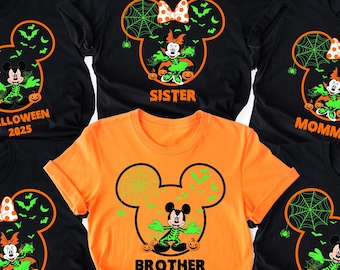 Disney Halloween Shirt 2025, Halloween Tee, Mickey & Friends Family Matching Tee, Kids and Adults Costume Tee