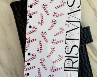 Christmas Candy Cane Dashboard | Glossy & Vellum | A6 cash binder dashboard | Bethany Budgets