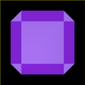 May include: A purple octagonal shaped gem with a lighter purple centre.