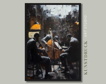 Músicos de jazz en un café: Arte musical negro conmovedor (Descarga digital)