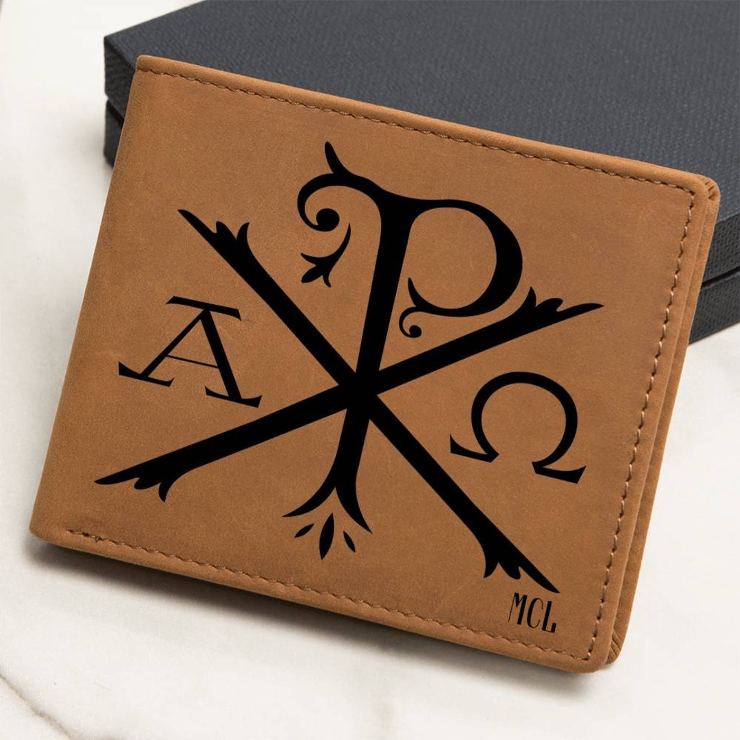 Personalized Chi-rho Graphic Leather Wallet Confirmation Gift ...