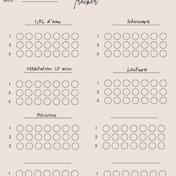 Habit tracker | suivi des habitudes