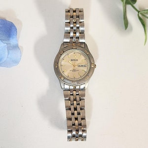 ヴィンテージ Benrus メンズ腕時計 ゴールドシルバー デュアル/ツートン デイデイト 彼へのギフト 誕生日 クリスマス ブレスレット 腕時計 ファッションアクセサリー