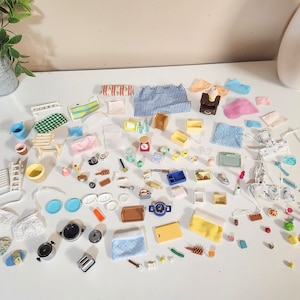 Vintage Sylvanian Families Calico Critters Accessories Lot | Huge Lot of Calico Critters Playhouse Accessories