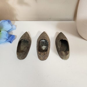 India Brass Shoe Ashtray Set of 3 | Brass Slipper Turkish Slipper Aladdin shoe cigarette holder