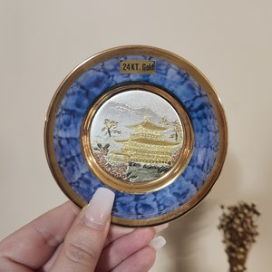 The art of chokin 24kt gold edged beautiful plate 4&quot;