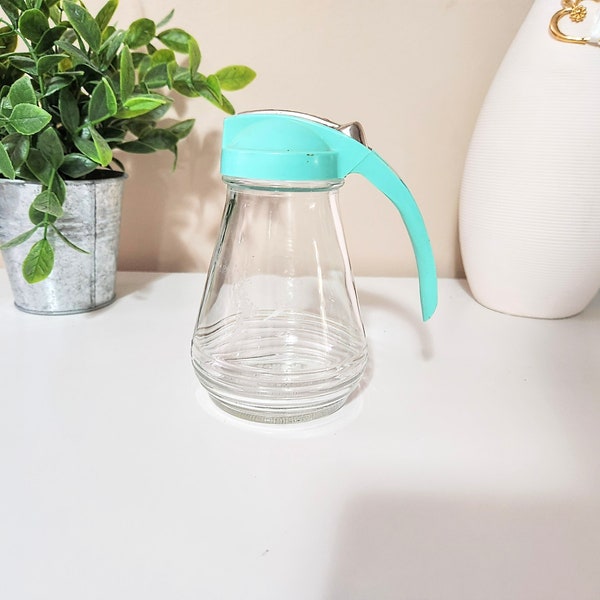 vintage 1950s diner Androck syrup Dispenser turquoise blue