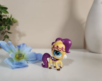 Littlest Pet Shop #3027 Pony Sweet Delight Yellow Purple Horse