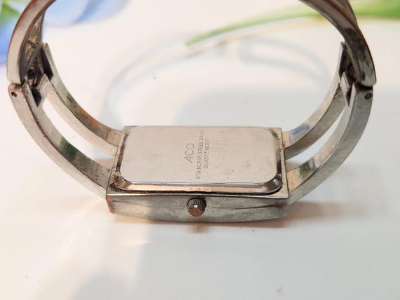 Beautiful Women's Rectangular Silver Crystal Hing… - image 5