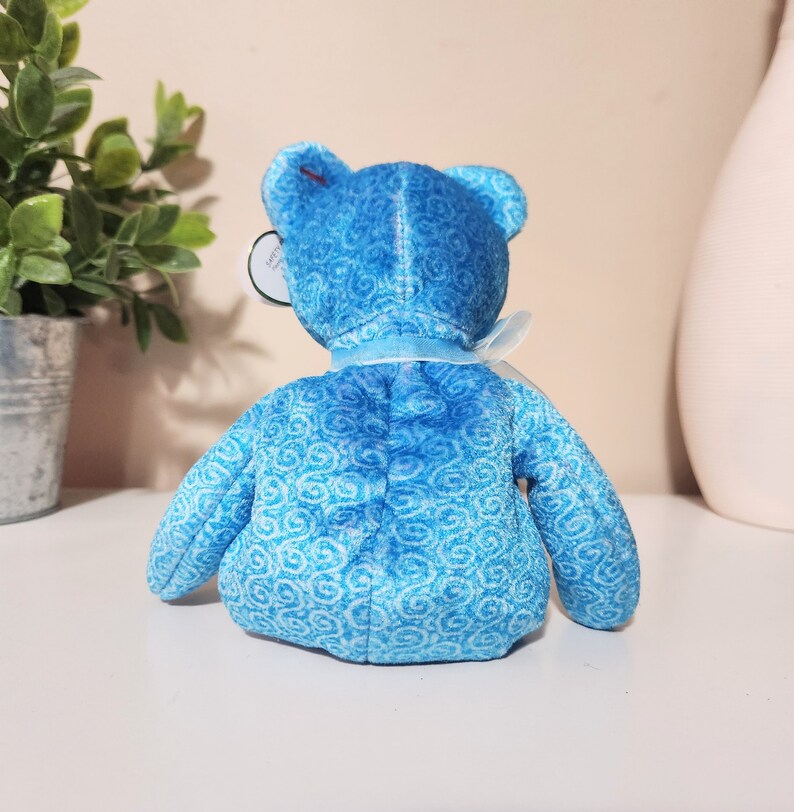 Ty Beanie Baby-Bär Classy die blaue Volksmütze 22 cm Bild 3