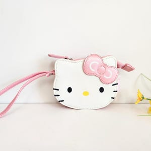 Carteira/pulseira Hello Kitty para meninas, porta-moedas, porta-dinheiro/cartão de crédito, alça/pulseira rosa - presente de aniversário para sua filha