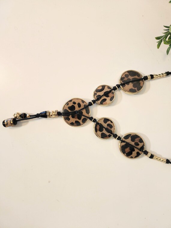 Chico's Chunky Leopard Print Statement Lariat Nec… - image 2
