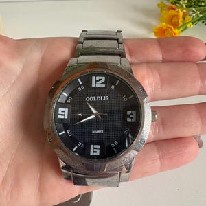 Goldis Men’s Quartz Wristwatch Silver-Tone Analog Black Dial Dress Watch - Gents Suit&Tie Fashion - Gift for Him