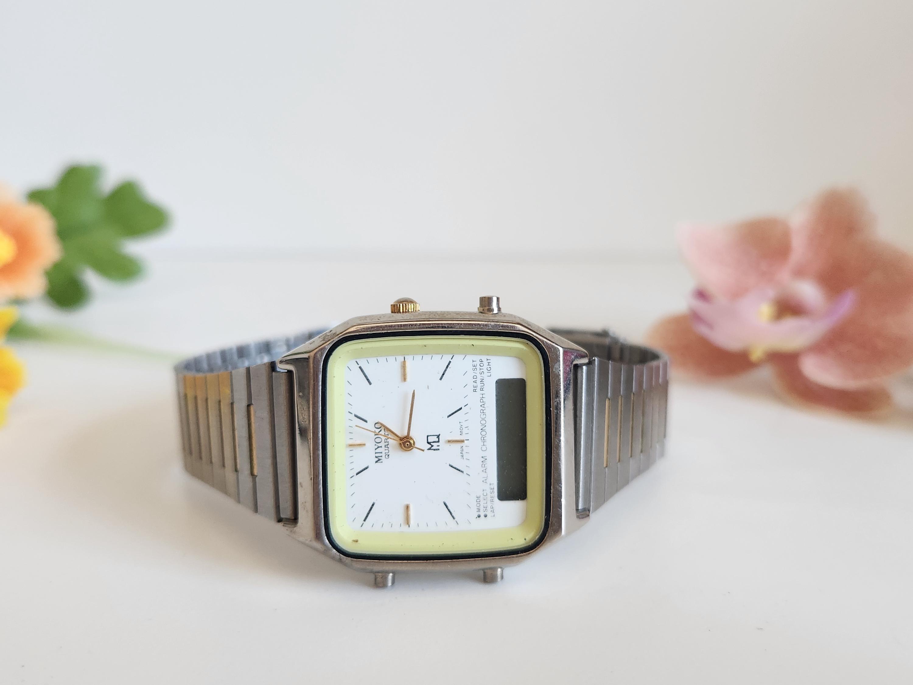 Vintage Miyoko Chronograph Dual Time Double Movement Digital  display picture 1