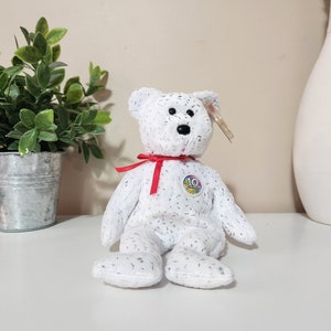 Ty Beanie Baby - Decade The White Confetti Bear (8.5in)