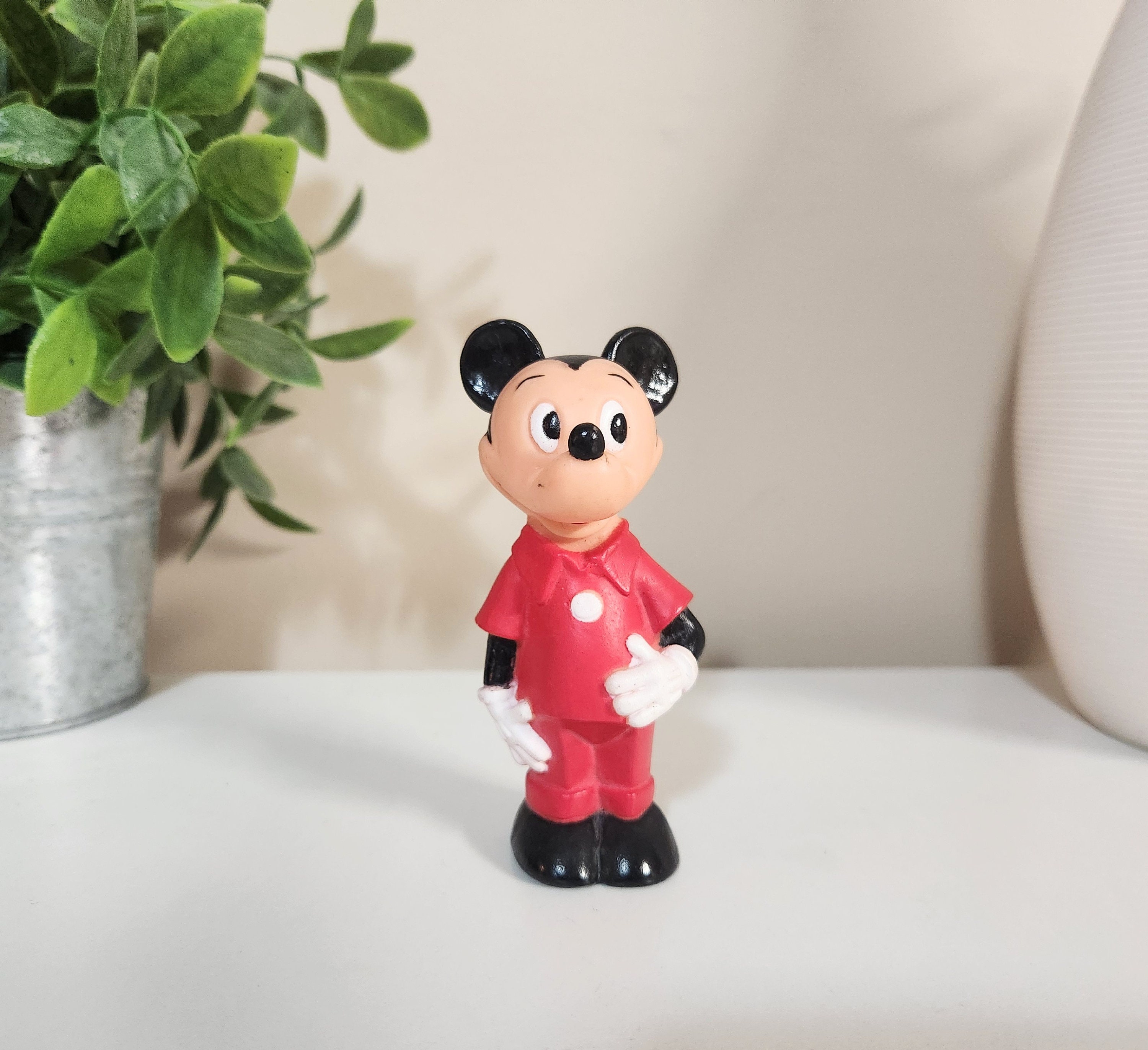 Vintage Mickey Mouse Plastic Toy Figure Etsy