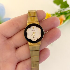 Montre Cocktail Femme Vintage - Perles Blanches, Couleur Or, Neuve Avec Boîte Et Documents