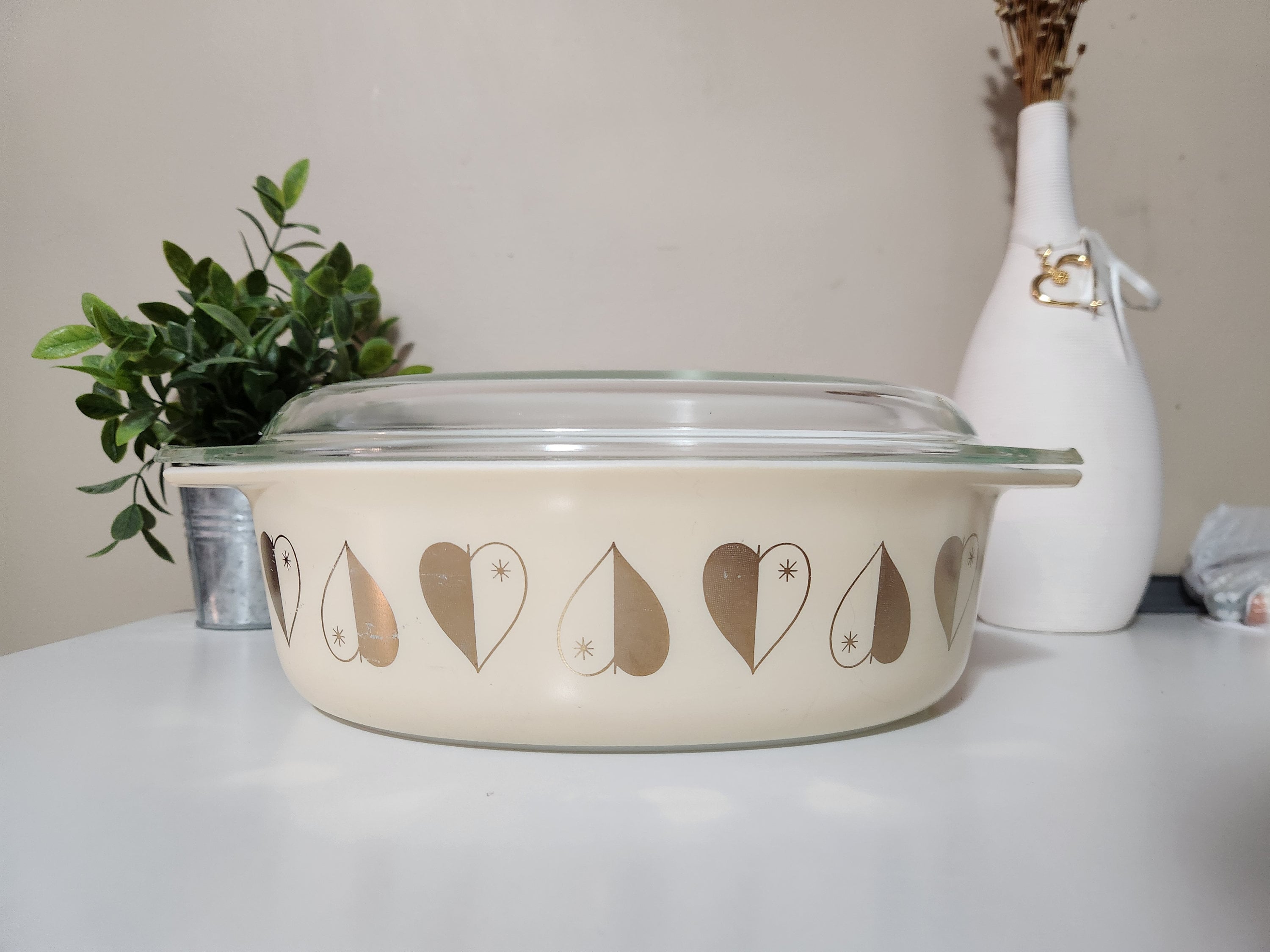 ヴィンテージ パイレックス ゴールデン ハーツ キャセロール