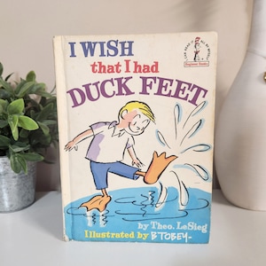 1960er Jahre Dr. Seuss Anfängerbücher - Ich wünsche mir, dass ich Entenfüße von Theo leSieg - 1965 Vintage Kinderbilderbuch