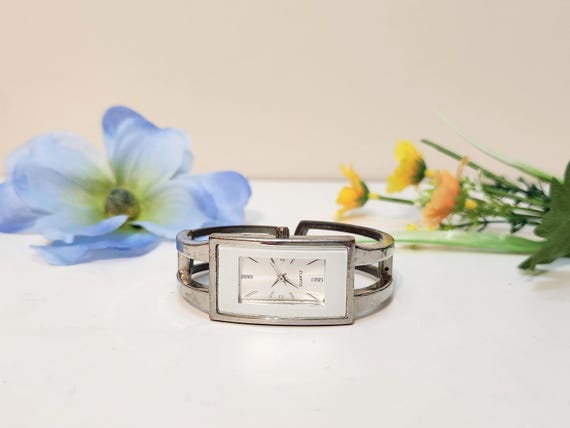 Beautiful Women's Rectangular Silver Crystal Hing… - image 3