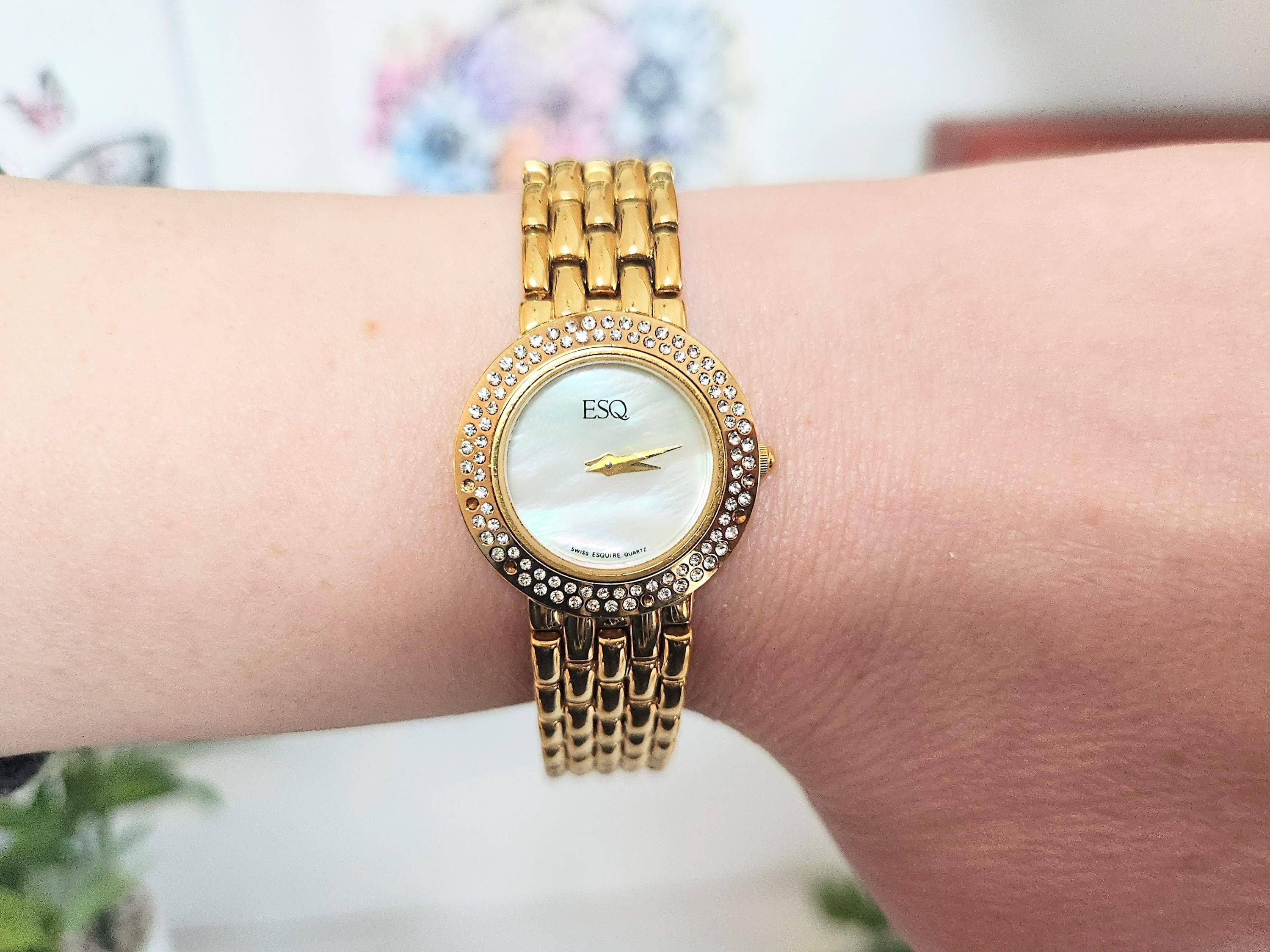 ESQ Jeweled Swiss Quartz Watch Bracelet XS-S Small Wrist Vintage Esq Watch - Etsy main image 3