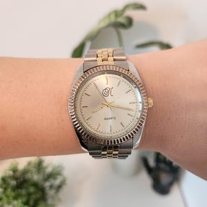 ヴィンテージ サイン入り「N」クォーツ腕時計 - メンズ/レディース ユニセックス ファッション腕時計 シルバー ゴールドトーン