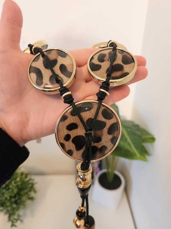 Chico's Chunky Leopard Print Statement Lariat Nec… - image 6