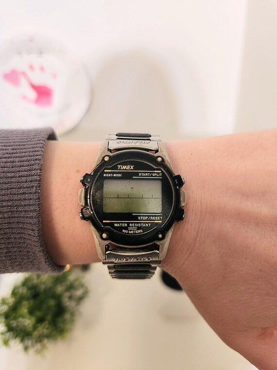 TIMEX INDIGLO ATLANTIS100 腕時計 Vintage Timex Atlantis 100 Indiglo Alarm Chrono Mens Digital