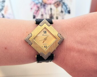 Vintage OLEG CASSINI Quartz Watch Sun Dial/moon/roman  display picture 2