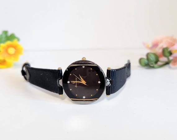 Rare Vintage Speedwood Diamond Jewel Wristwatch Black  display picture 2