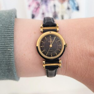 Gruen Precision Ladies Watch Vintage Gold Tone Adjustable Bracelet Black Dial Ladies Gruen Precision 7 main image 4