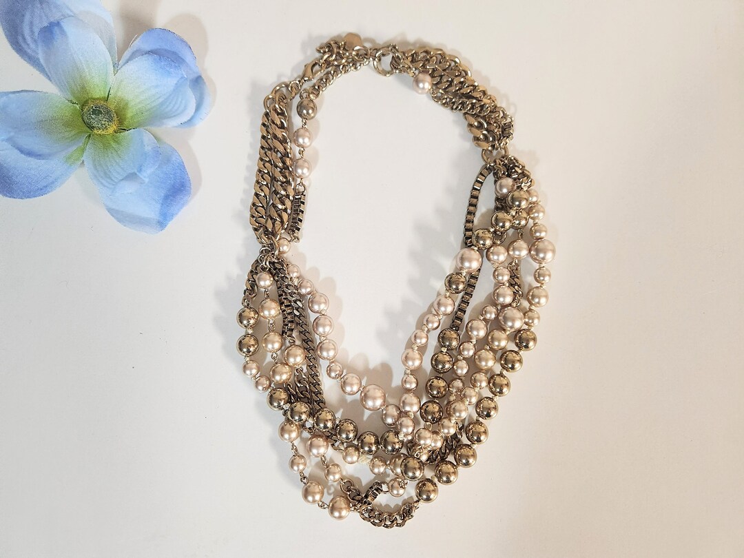 ★VINTAGE HOLLYWOOD★ Rainbow Beads n Pearl Necklace_VH2335N il_1080xN.6152438919_q726.jpg