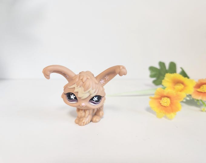 Littlest Pet Shop #631 Angora Rabbit Beige-purple Flower-vintage ...