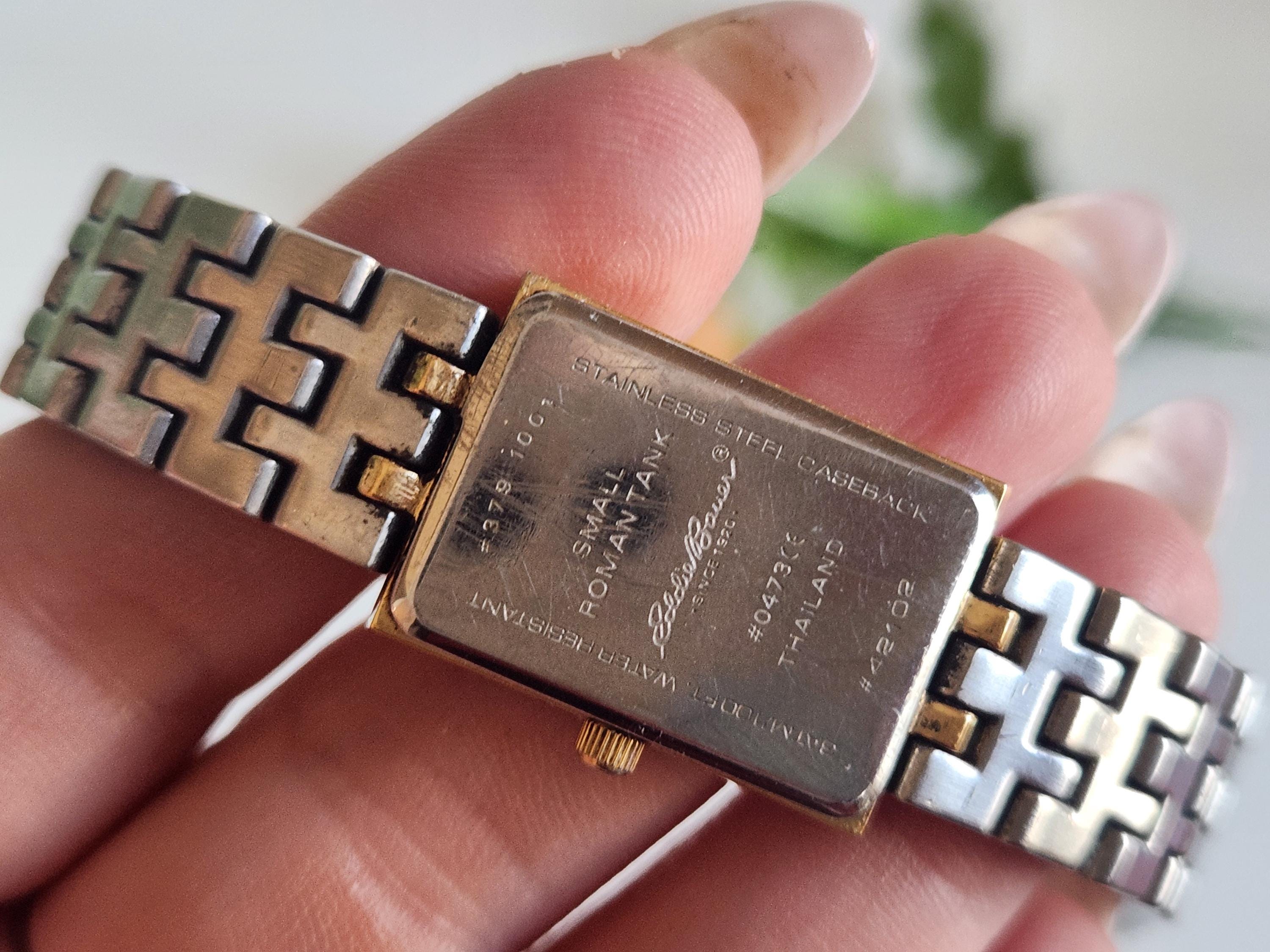 Vintage Eddie Bauer Roman Tank Watch Gold/silver Two-tone 