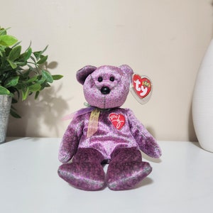 Vintage TY Beanie Baby 2000 Signature Purple Bear