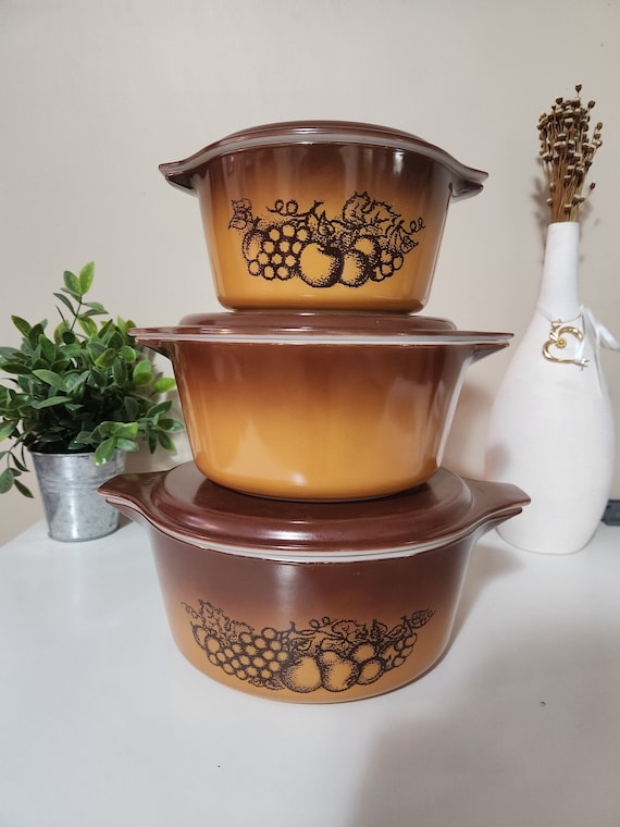 ヴィンテージ パイレックス オールドオーチャード キャセロール皿 475