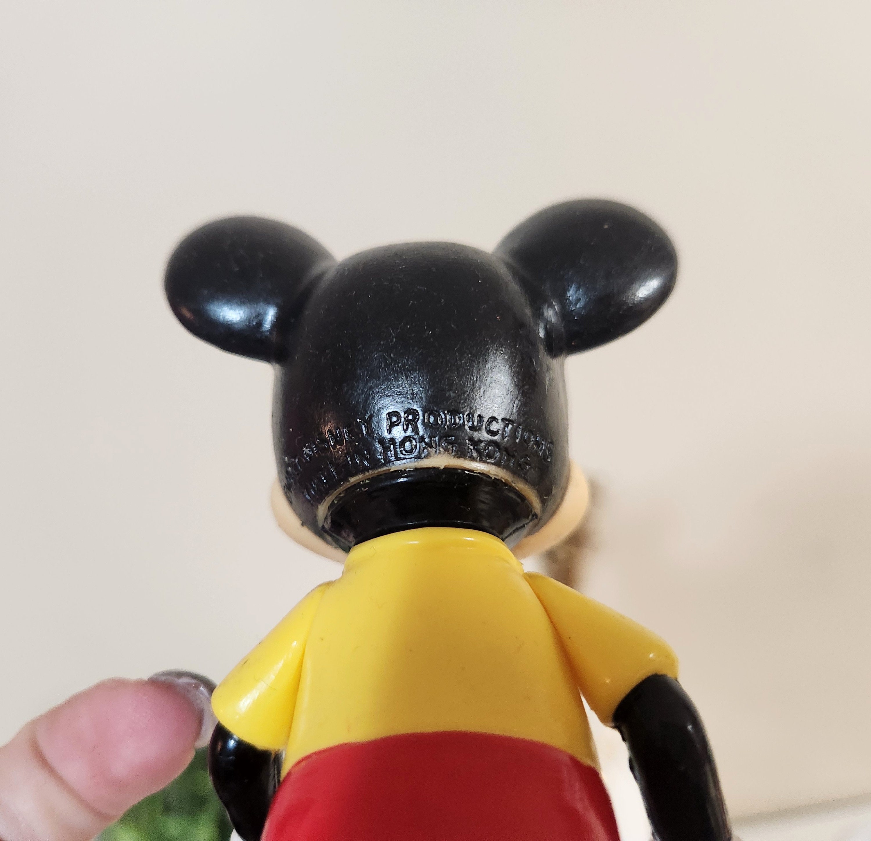 VINTAGE Mickey Mouse Plastic Toy Figure Made in Hong Kong