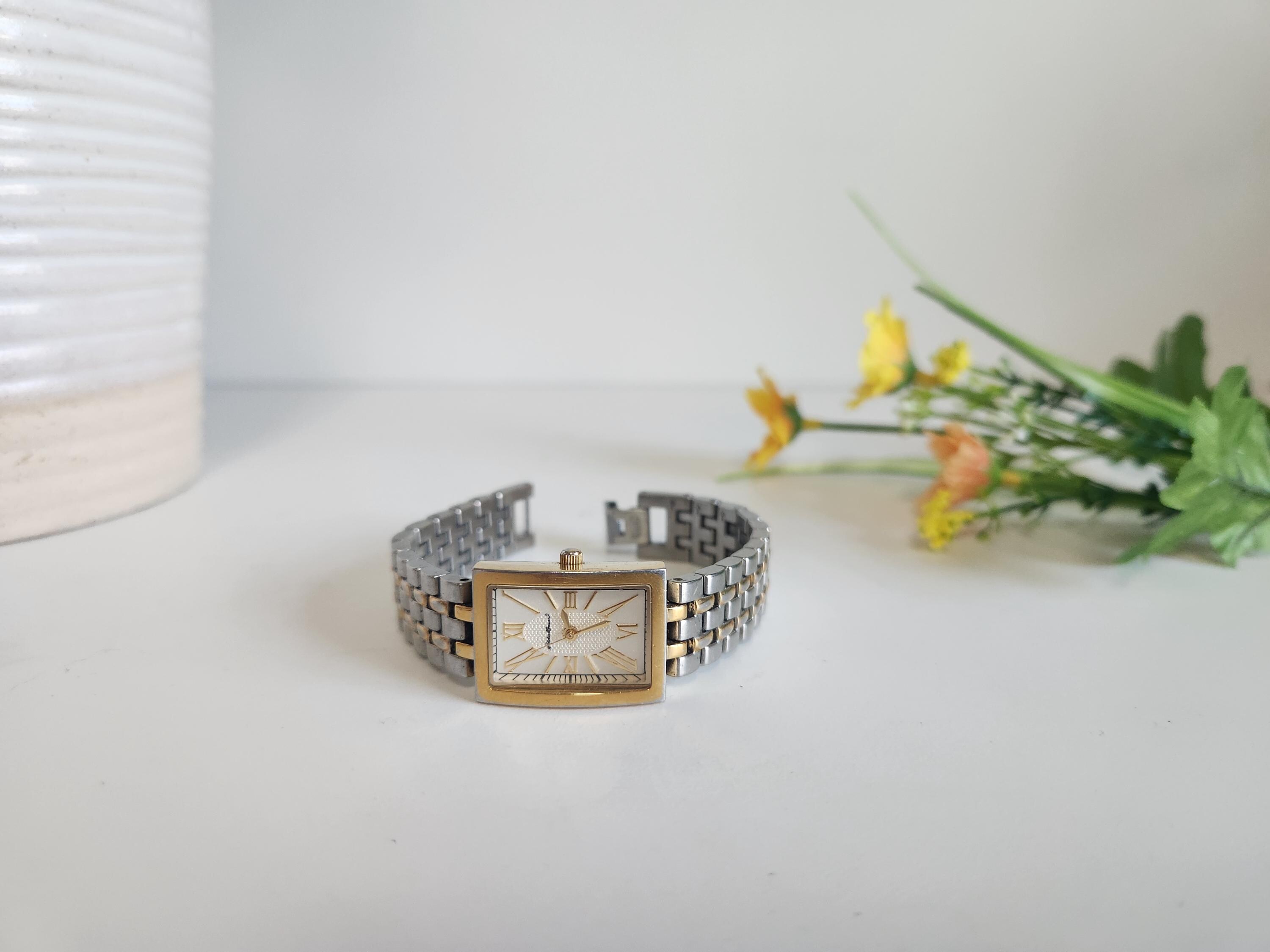 Vintage Eddie Bauer Roman Tank Watch Gold/silver Two-tone  display picture 1