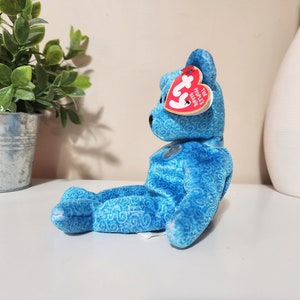 Ty Beanie Baby-Bär Classy die blaue Volksmütze 22 cm Bild 2