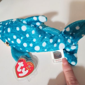 Ty Beanie Baby Poséidon le requin-baleine 7 pouces image 4