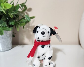 Ty Jingle Beanie - Dizzy The Dalmatian Dog (4,5 pollici) Berretto con decorazione per albero di Natale per bambini