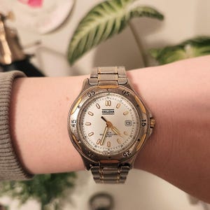 ヴィンテージ オーリアン スポーツウォッチ 日付/曜日 - シルバー/ゴールド ツートン メンズ腕時計