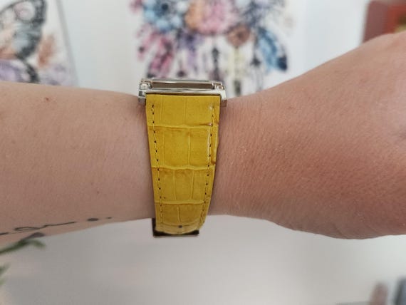 Genuine Crystal yellow leather watch Women main image 2