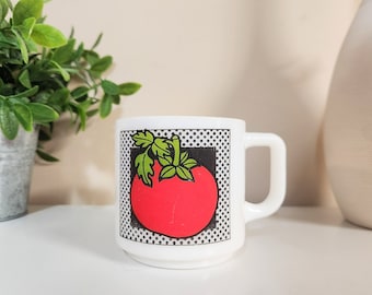 Vintage Milk Glass Tomato Mug