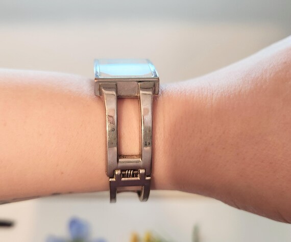 Beautiful Women's Rectangular Silver Crystal Hing… - image 6