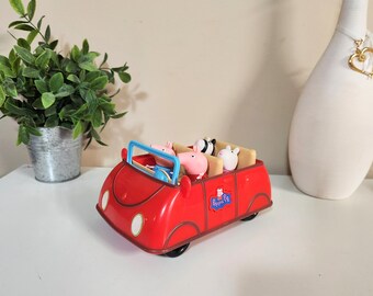 2003 Peppa Pig Deluxe Sounds Familienauto, Spielzeug Umzugsauto mit 4 Figuren - FUNKTIONSFÄHIGER ZUSTAND