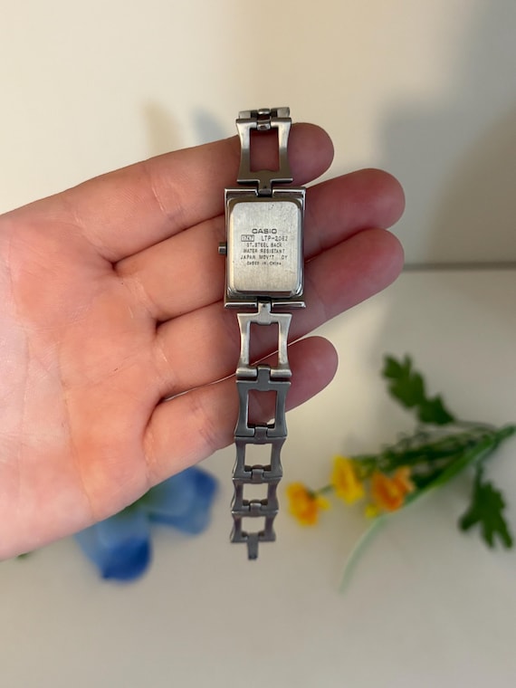 Women’s Casio Pink Rectangular Dial Stainless Ste… - image 4