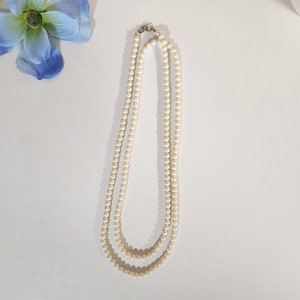 Vintage Champagne Pearl Necklace 40&quot; | Women&#39;s Statement Jewellery Fashion Accessories | Wedding Bridal Pearls